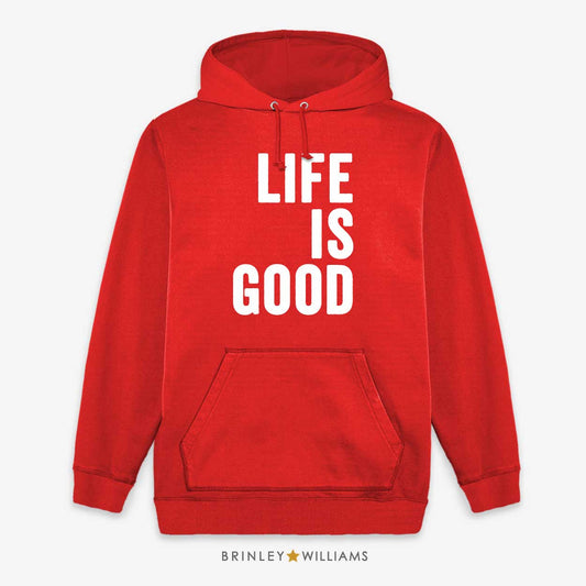 Life is Good Kids Unisex Hoodie - Fire red