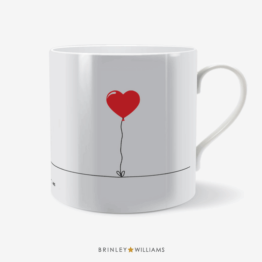 Life-on-the-Line Red Heart Balloon Personalised Mug -  Animated