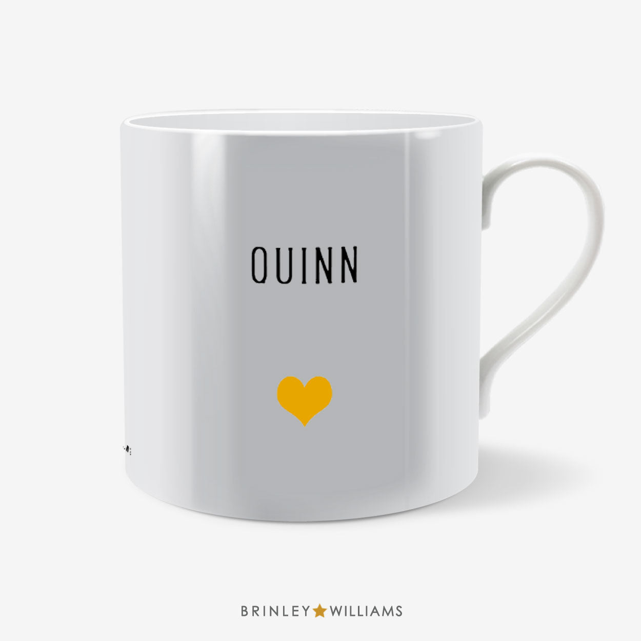 Little Heart Personalised Mug - Yellow