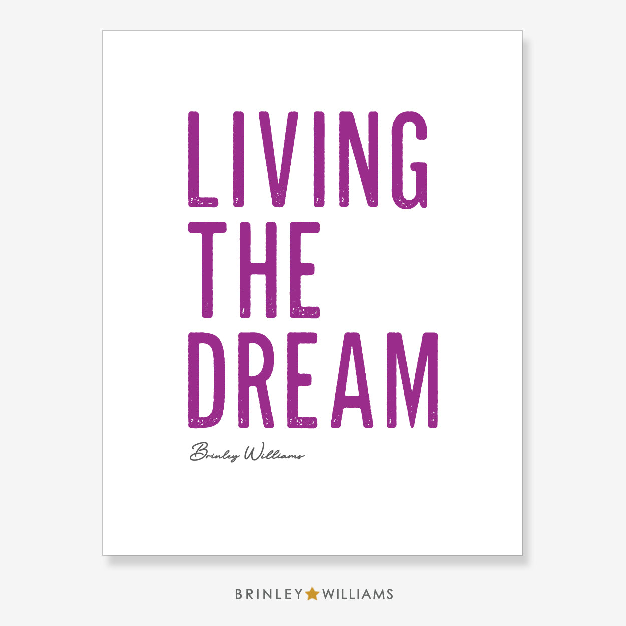 Living the Dream Wall Art Poster - Purple