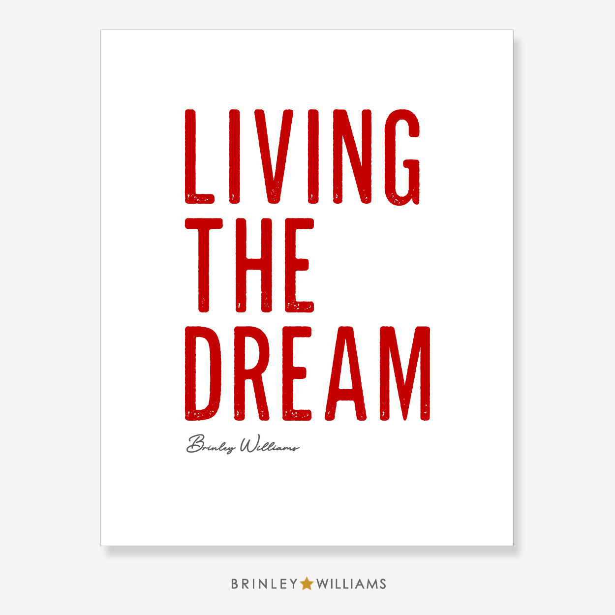 Living the Dream Wall Art Poster - Red