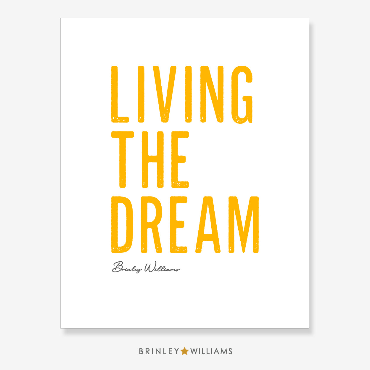 Living the Dream Wall Art Poster - Yellow