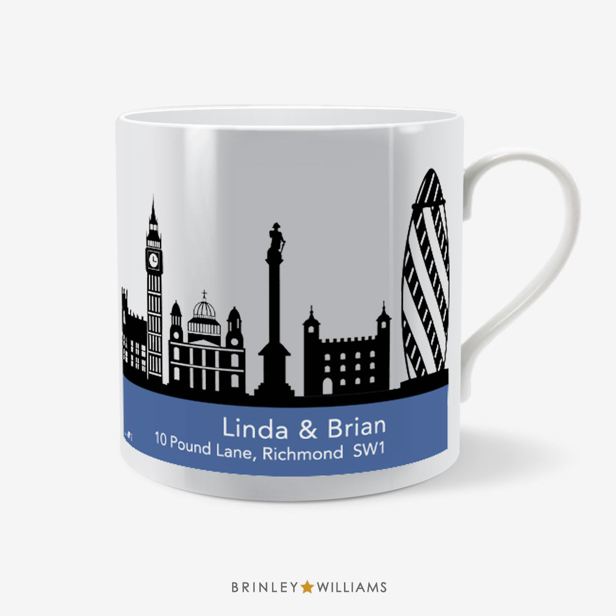 London Skyline Mug - Personalised - Blue