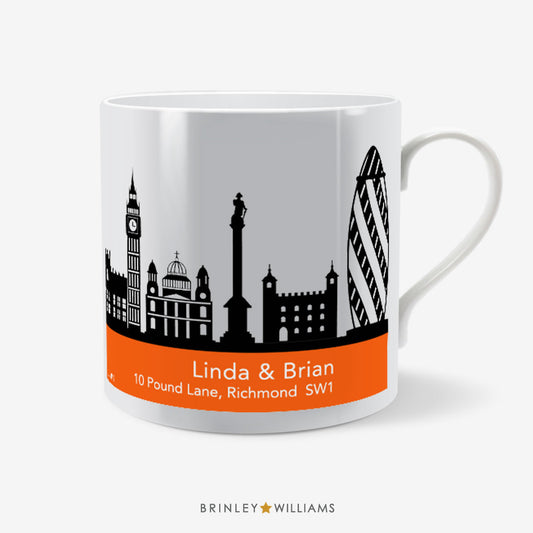 London Skyline Mug - Personalised - Orange