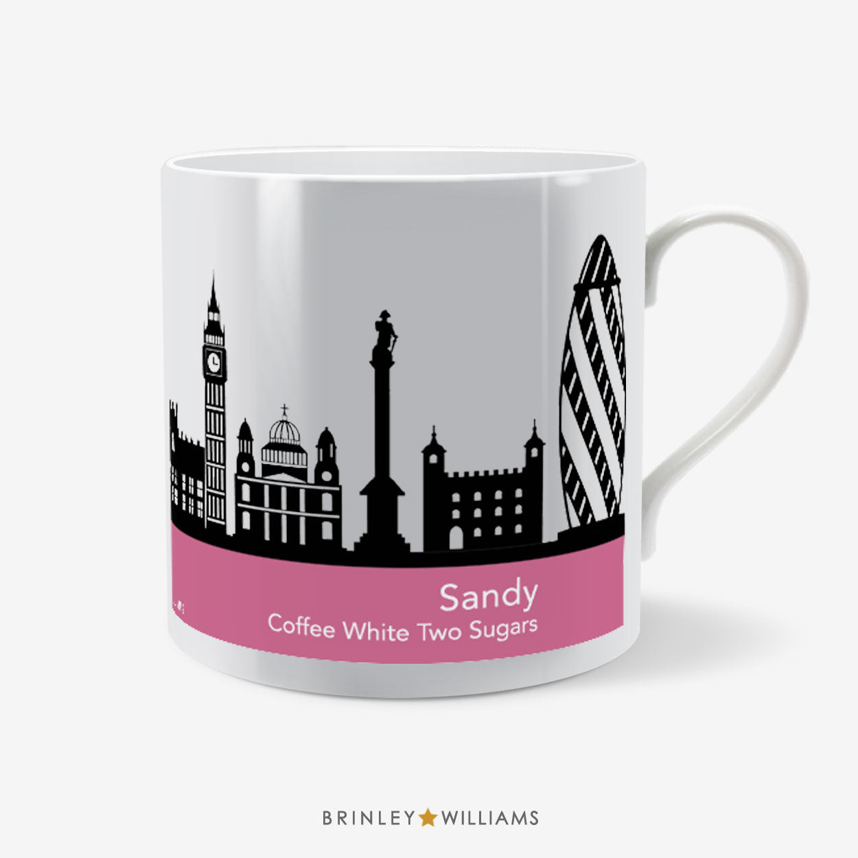 London Skyline Mug - Personalised - Pink