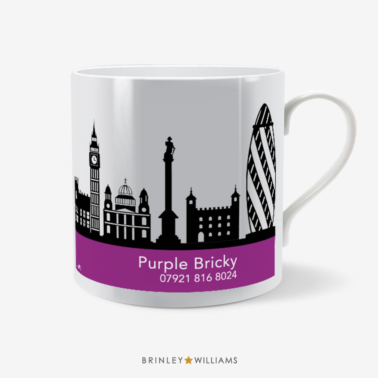 London Skyline Mug - Personalised - Purple