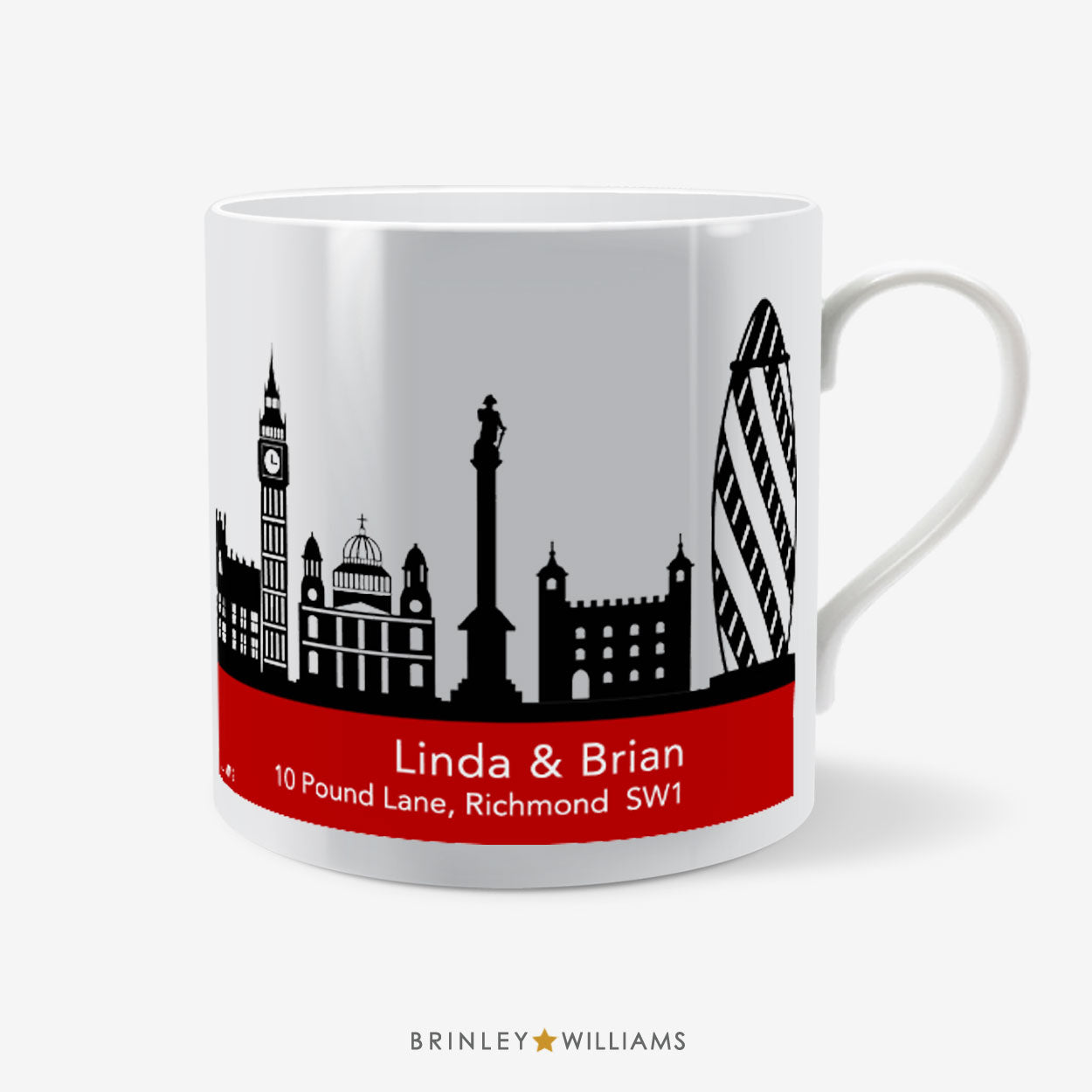 London Skyline Mug - Personalised - Red