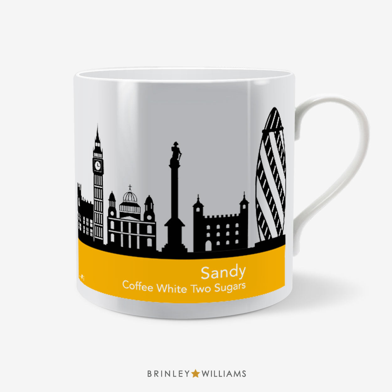 London Skyline Mug - Personalised - Yellow