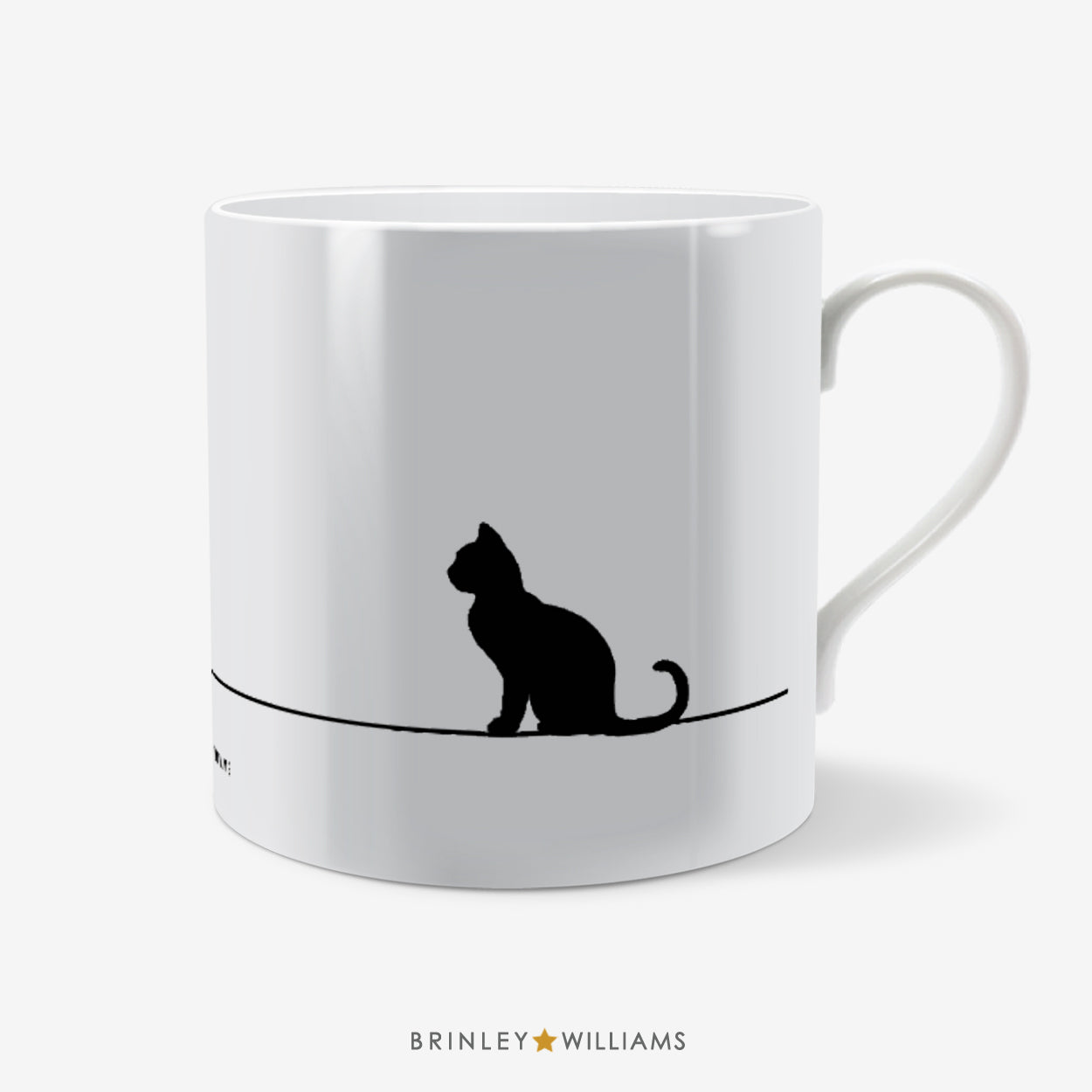 Life-on-the-Line Black Cat Personalised Mug -  Front