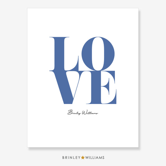 Love Square Wall Art Poster - Blue