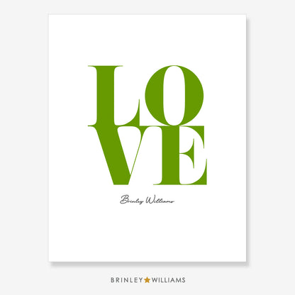Love Square Wall Art Poster - Green