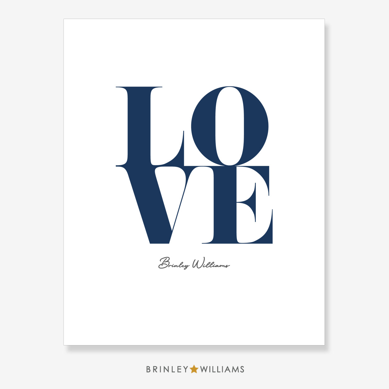 Love Square Wall Art Poster - Navy