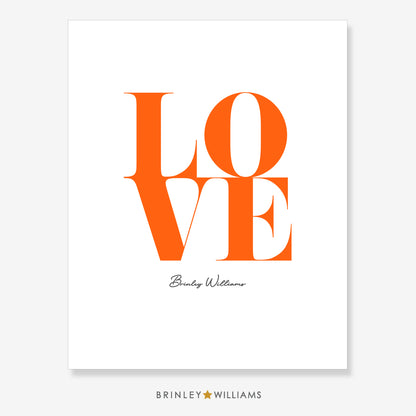 Love Square Wall Art Poster - Orange