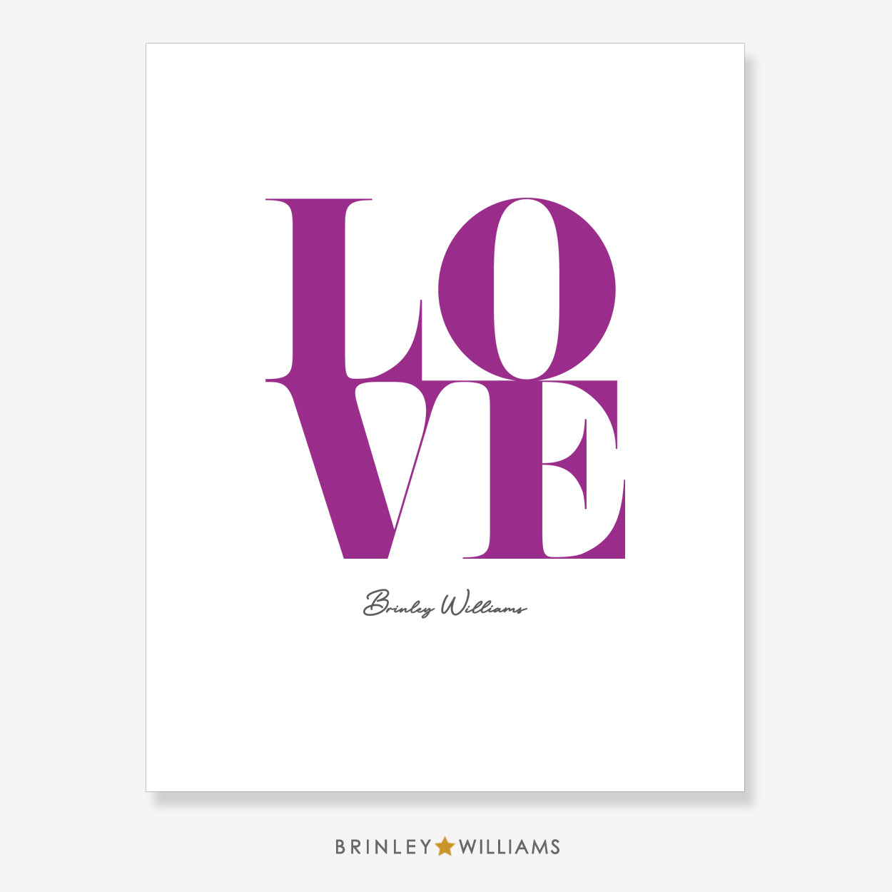 Love Square Wall Art Poster - Purple