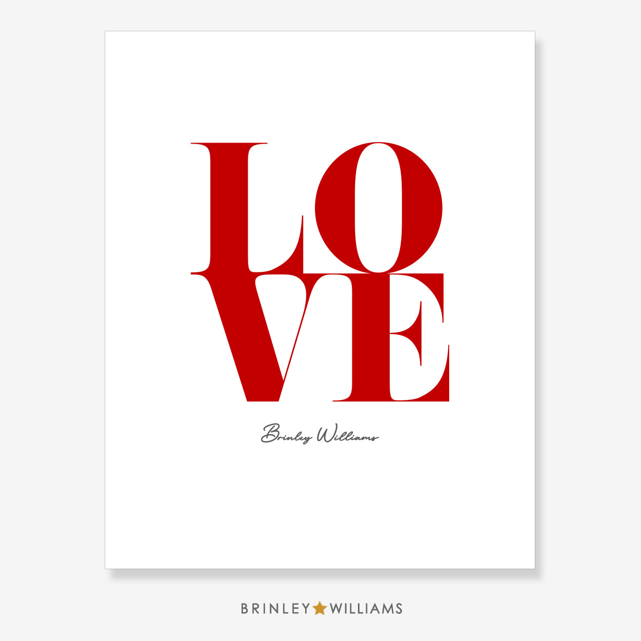 Love Square Wall Art Poster - Red