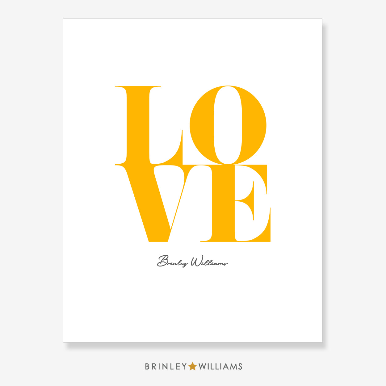 Love Square Wall Art Poster - Yellow
