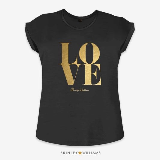 Love Cube Rolled Sleeve T-shirt - Black