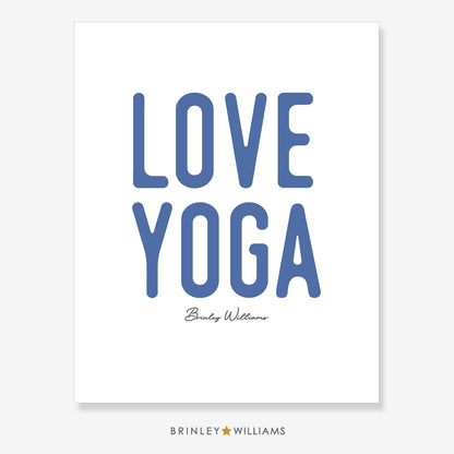 Love Yoga Wall Art Poster - Blue