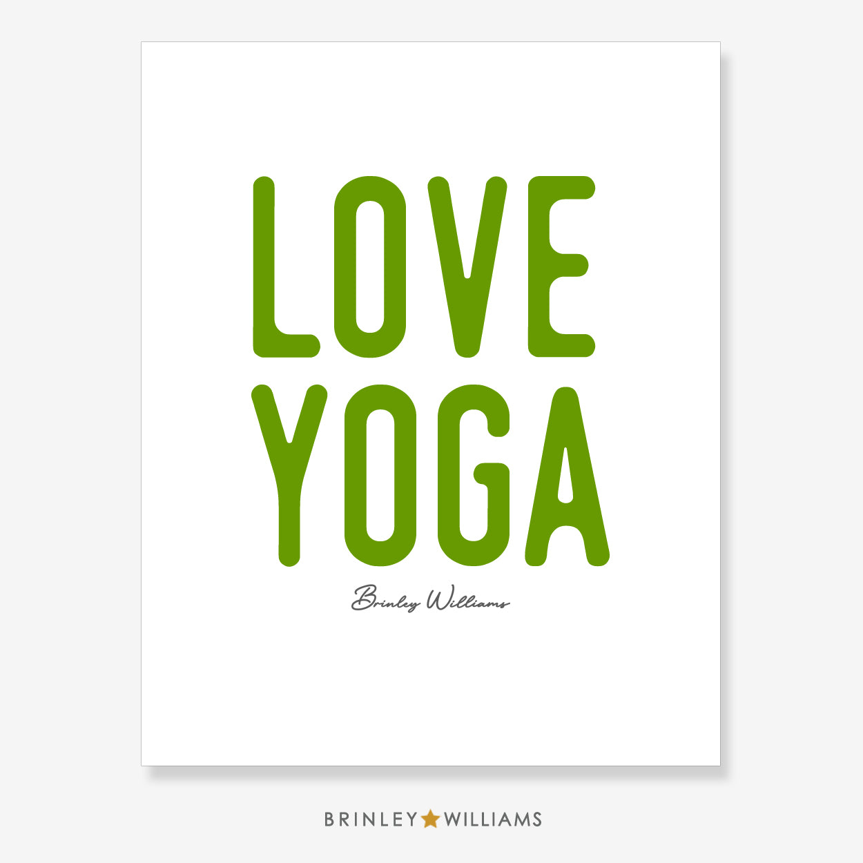 Love Yoga Wall Art Poster - Green