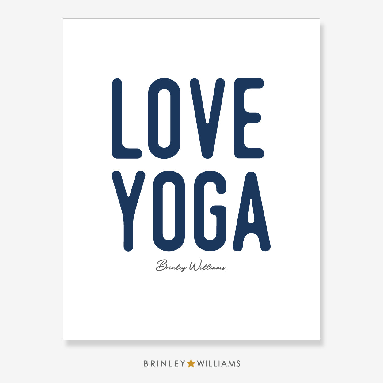 Love Yoga Wall Art Poster - Navy