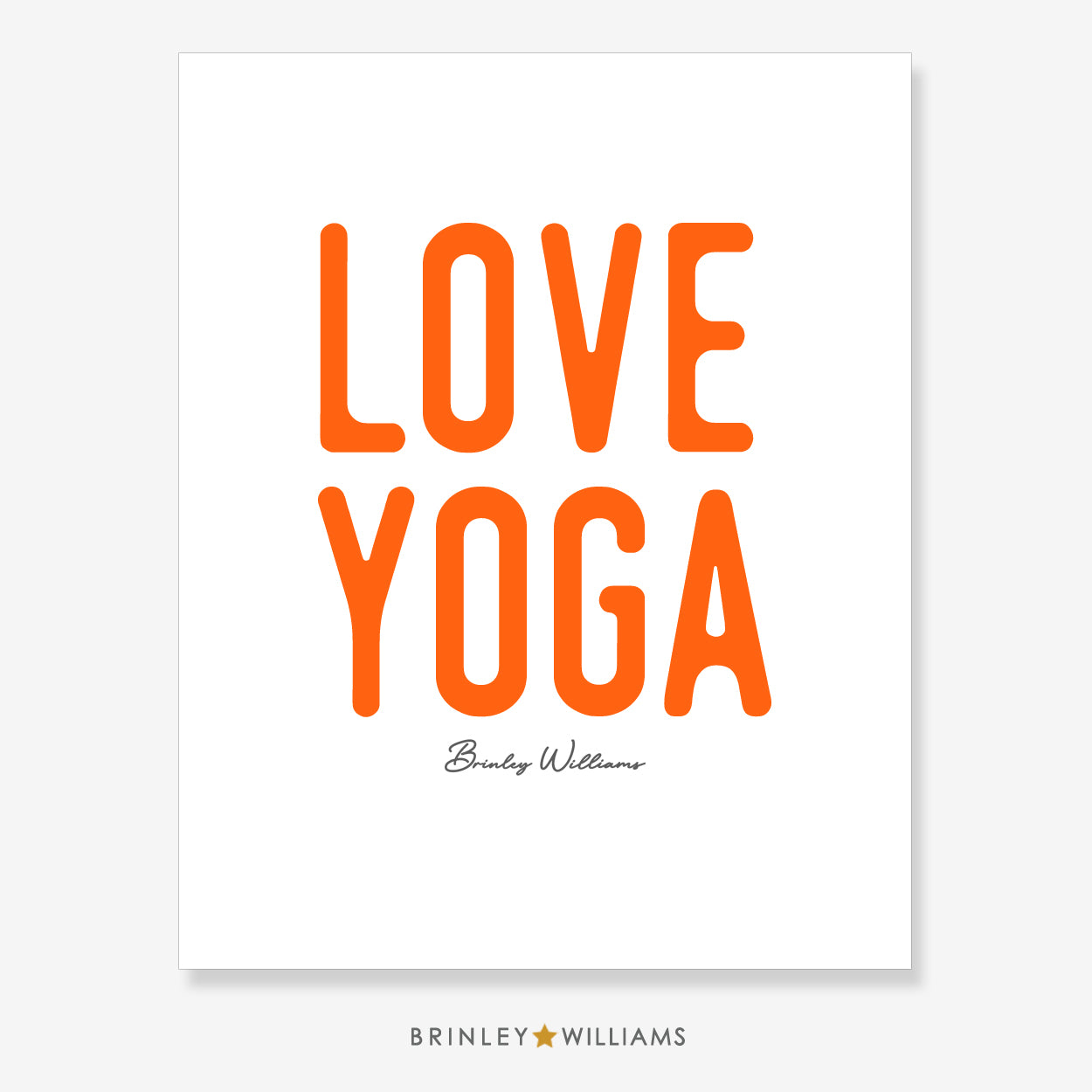 Love Yoga Wall Art Poster - Orange
