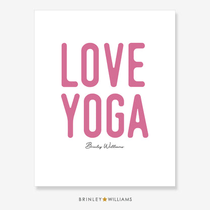 Love Yoga Wall Art Poster - Pink