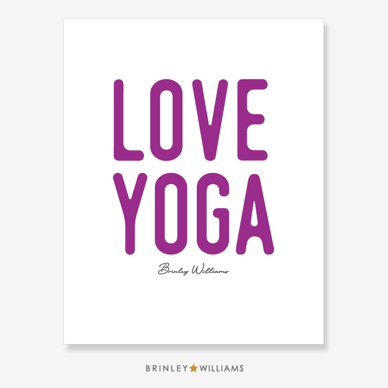 Love Yoga Wall Art Poster - Purple