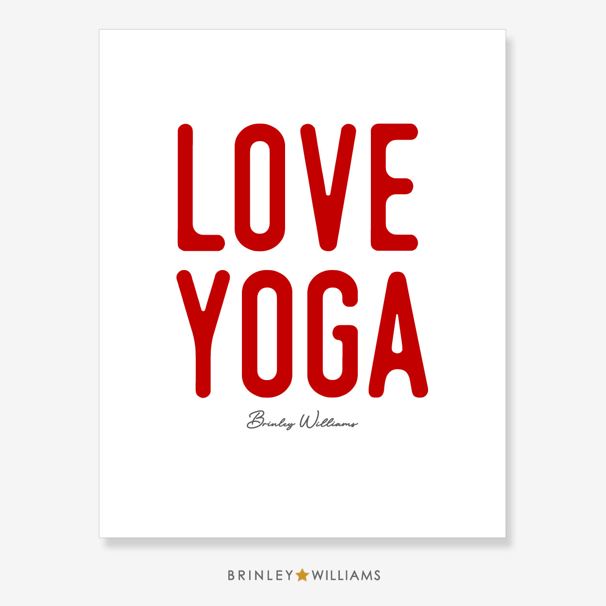Love Yoga Wall Art Poster - Red