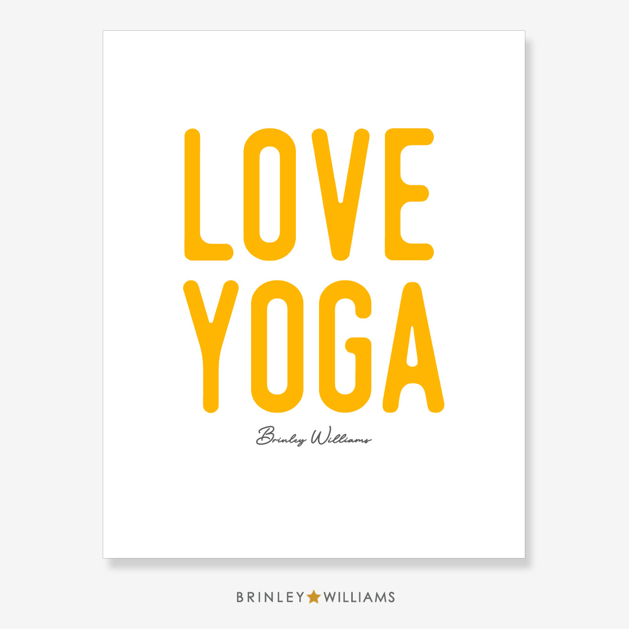 Love Yoga Wall Art Poster - Yellow