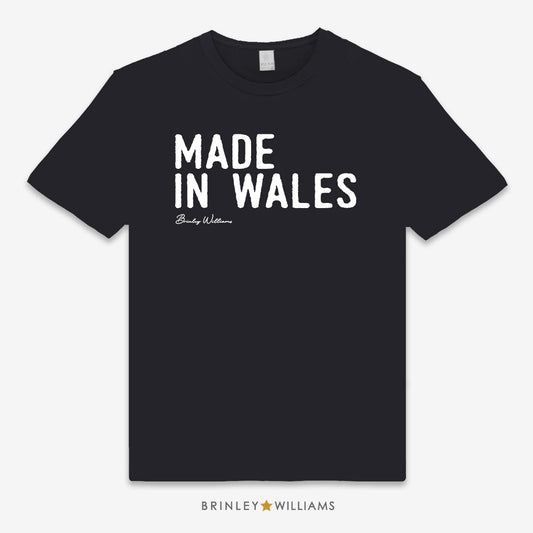 Made in Wales Unisex Classic Welsh T-shirt - Black