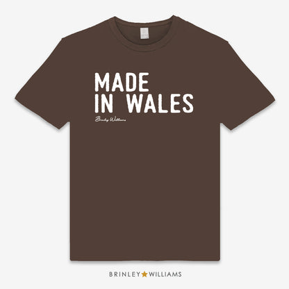 Made in Wales Unisex Classic Welsh T-shirt - Brown