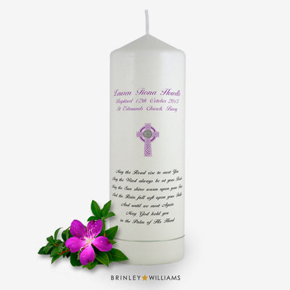 May the road Personalised Baptism Candle - Lavender