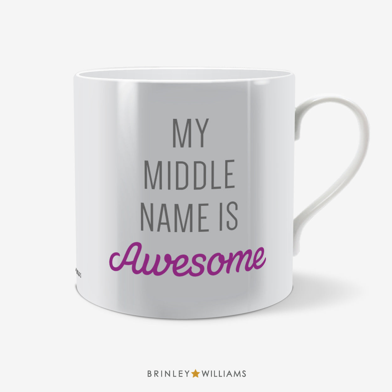 My Middle Name is Awesome Fun Mug - Purple