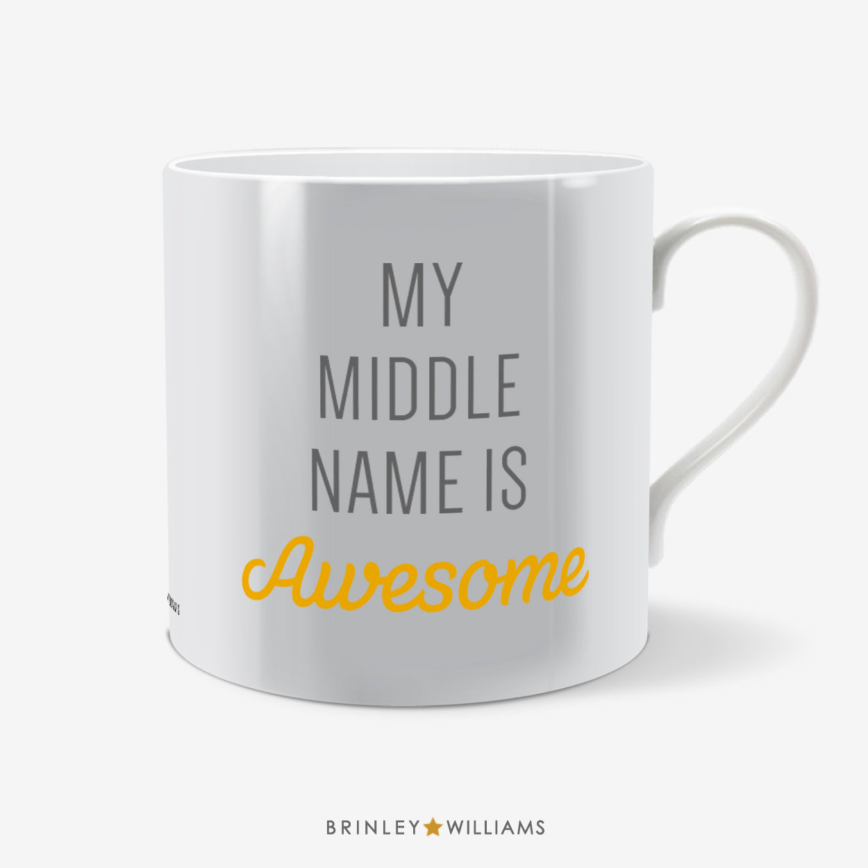 My Middle Name is Awesome Fun Mug - Yellow