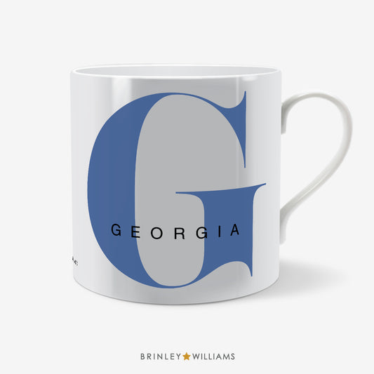 Monogram Personalised Mug - Blue