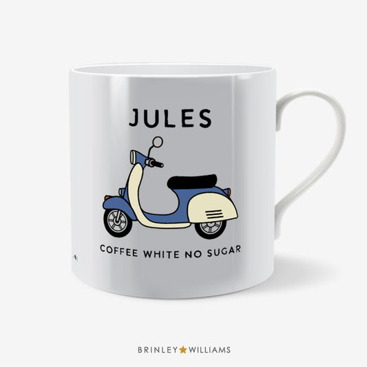 Moped Scooter Mug -  Personalised - Blue