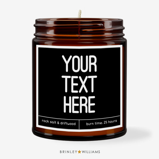 Your Text Scented Candle - Personalised - Black
