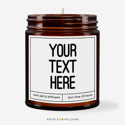 Your Text Scented Candle - Personalised - White