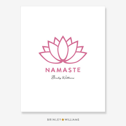 Lotus Flower Namaste Wall Art Poster - Pink