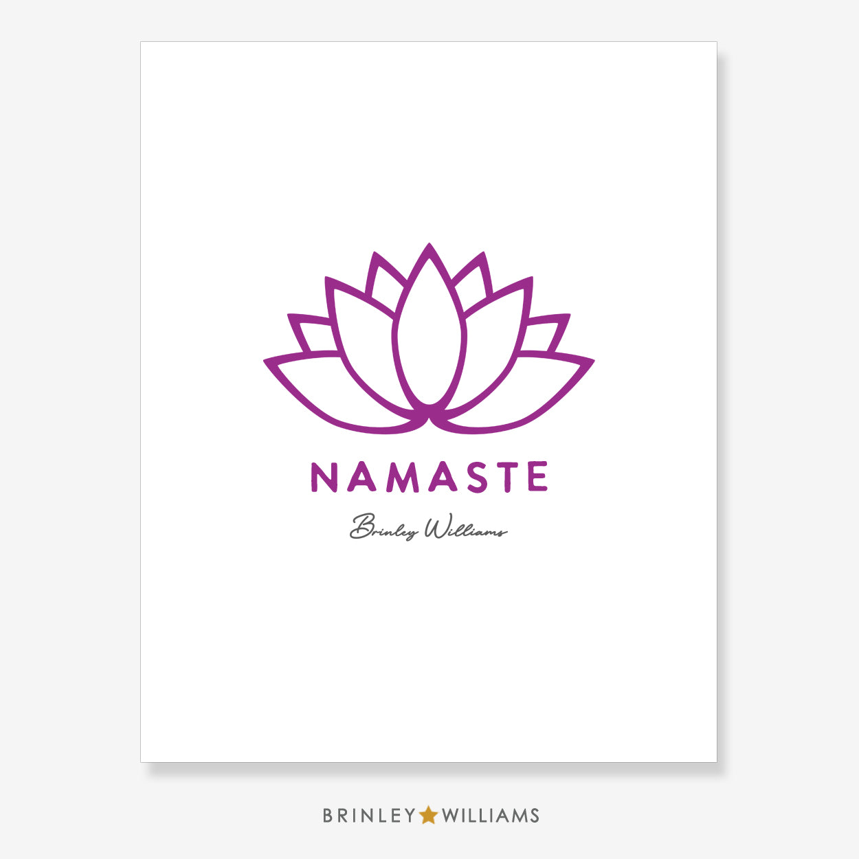 Lotus Flower Namaste Wall Art Poster - Purple
