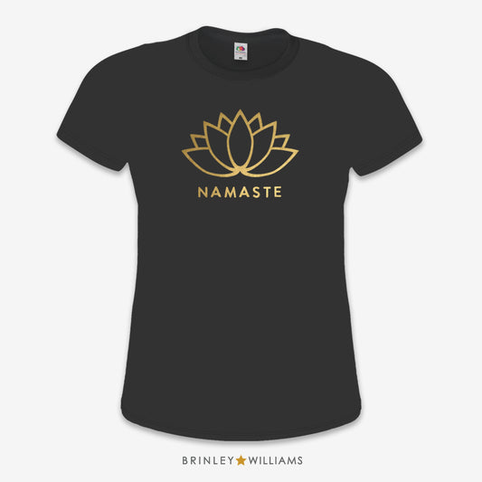 Namaste Lotus Flower Slim Fit T-shirt - Black