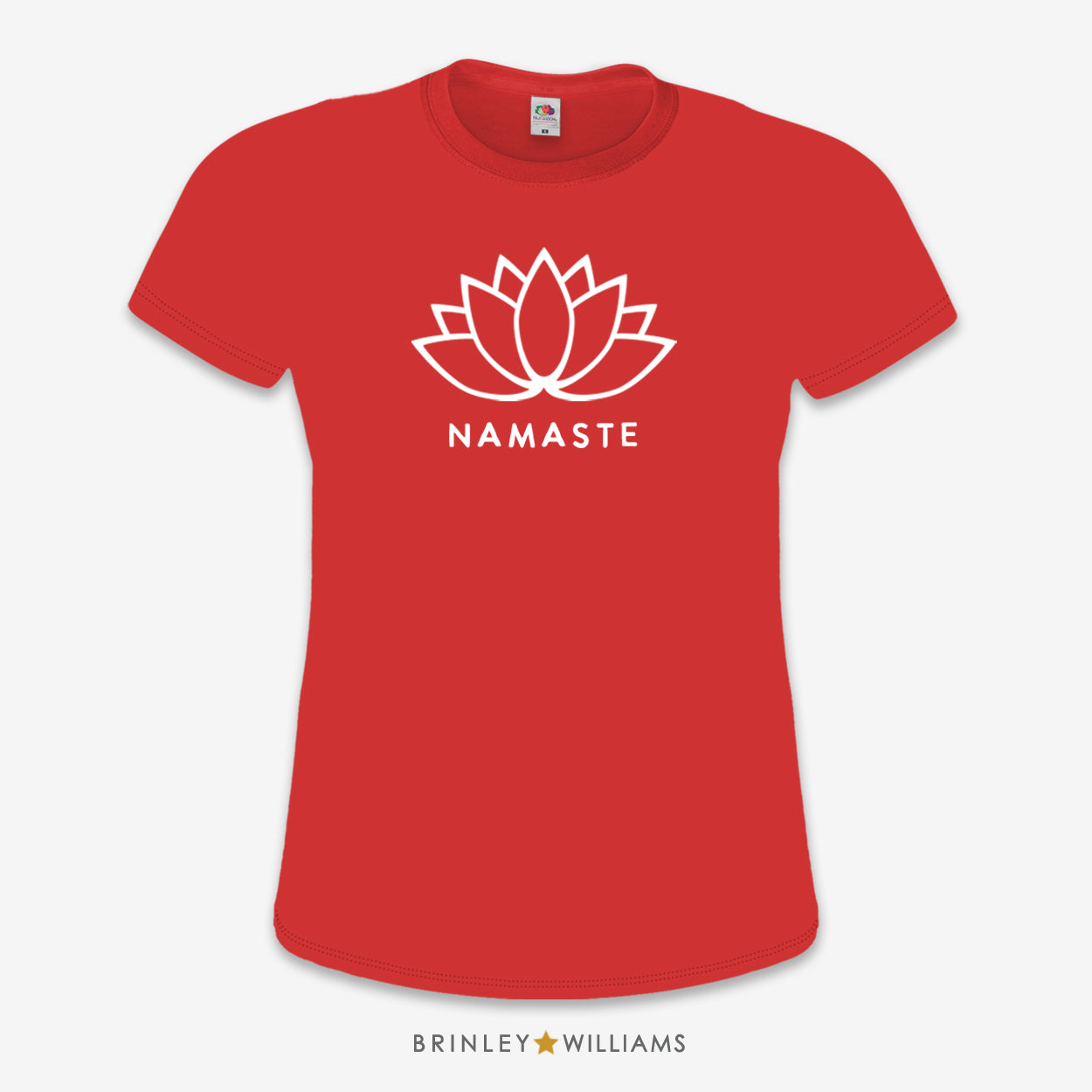 Namaste Lotus Flower Slim Fit T-shirt - Fire Red