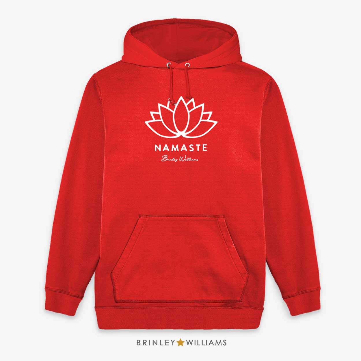 Namaste Lotus Flower Unisex Yoga Hoodie- Fire Red