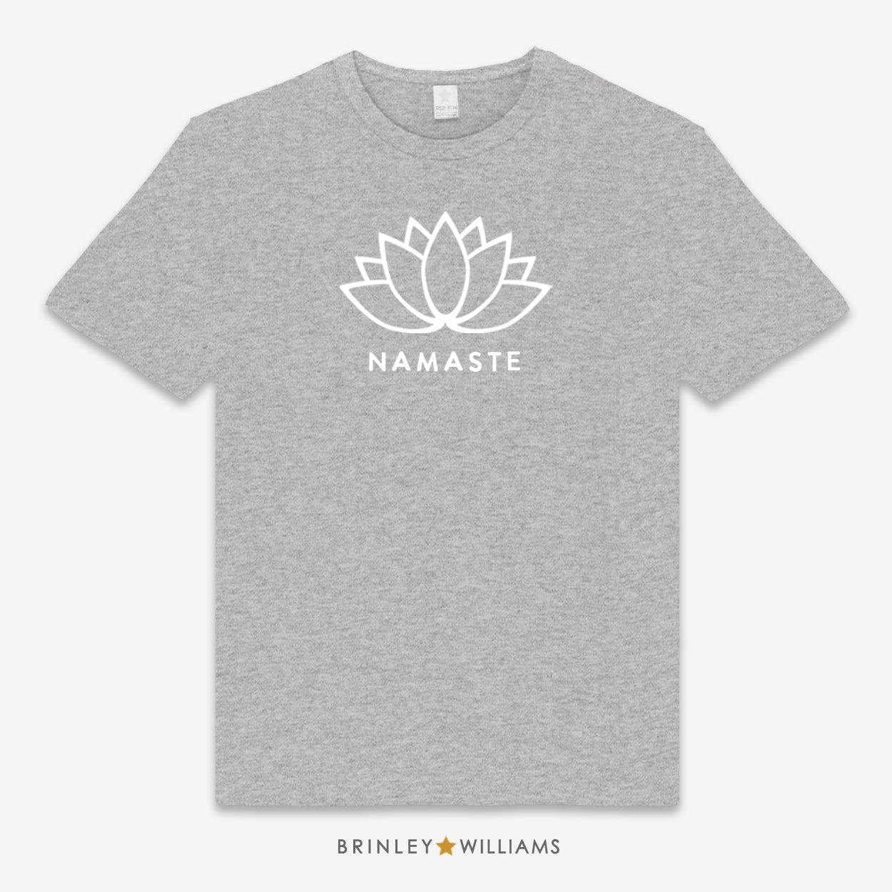 Namaste Lotus Flower Unisex Classic Yoga T-shirt - Heather Grey