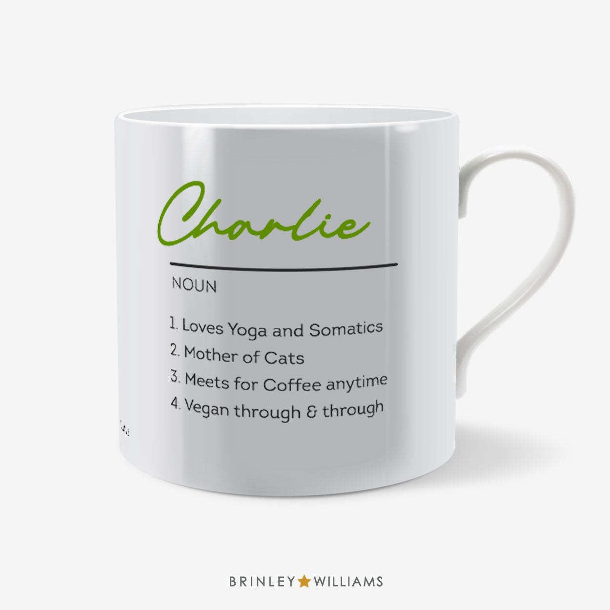 Name Defenition Personalised Mug - Green