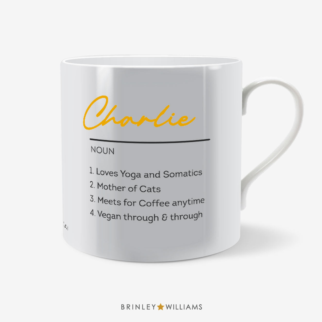 Name Defenition Personalised Mug - Yellow