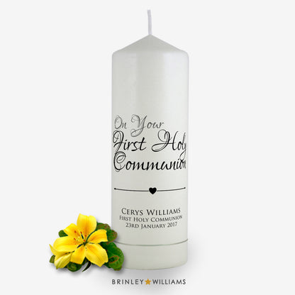 On your First Holy Communion Personalised  Candle - Charcoal