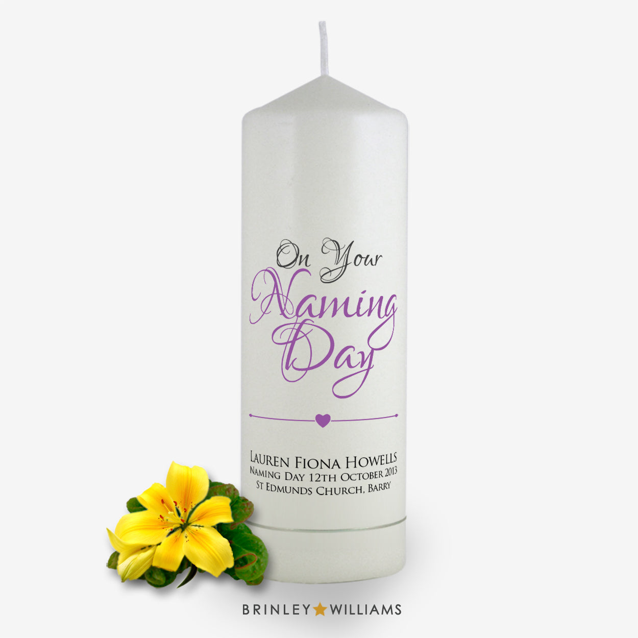 On your naming day Personalised  Candle - Lavender