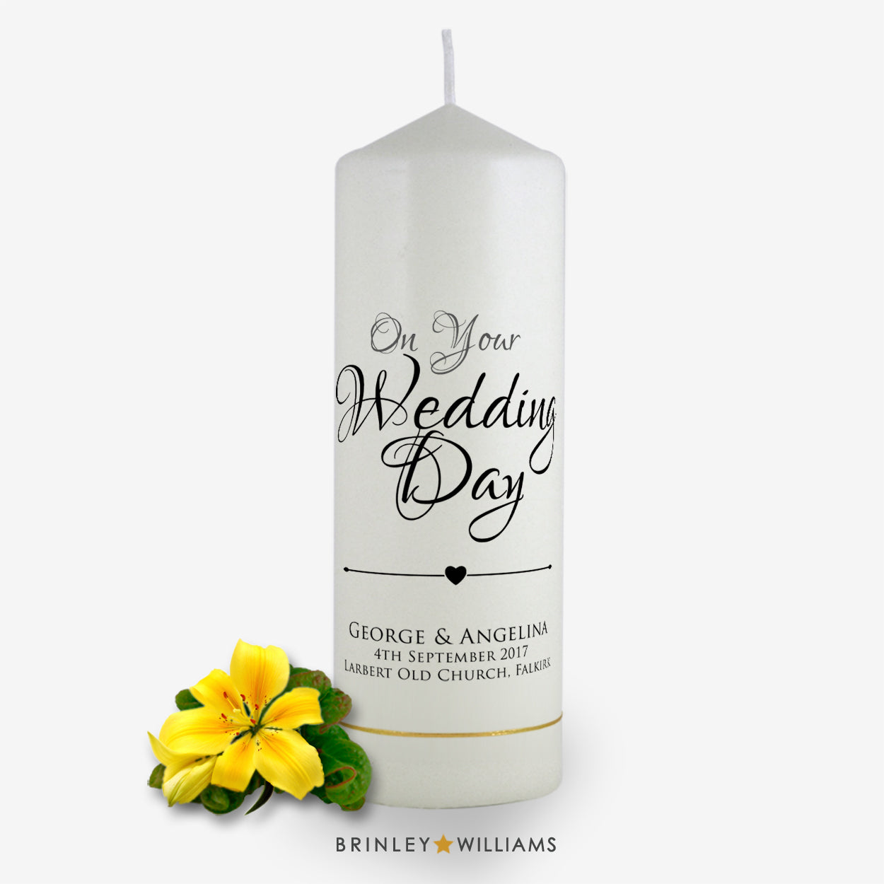 On your Wedding Day Personalised  Candle - Charcoal