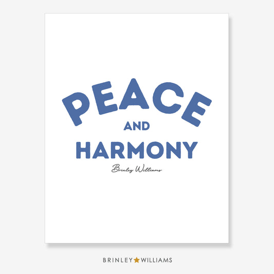 Peace and Harmony Wall Art Poster - Blue